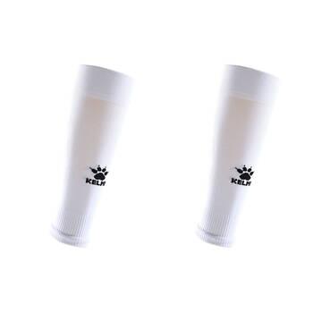 2PK Kelme Sport Footless Soccer Socks/Calf Sleeve Grip Sock Compatable White