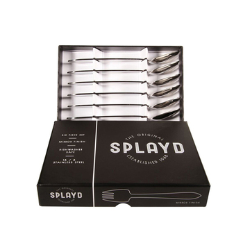 6pc Splayd Black Label 18cm Stainless Steel Knife/Spork Set - Silver