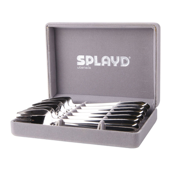 6pc Splayd Luxury 14.5cm Stainless Steel Mini Mirror Knife/Spork Set - SLV