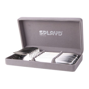 8pc Splayd Luxury 18cm Stainless Steel Satin Knife/Spork Set - Silver