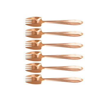 6pc Splayd Black Label 18cm SS Mirror Knife/Spork Set - Rose Gold