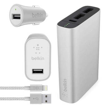 Belkin Mixit ColorMatch Charge Kit + Cable Lightning 3.4A 6600mAh Silver