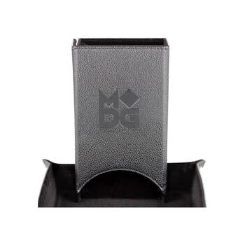 Fanroll by Metallic Fold Up Leather Tabletop Games Dice Tower Tray - Black