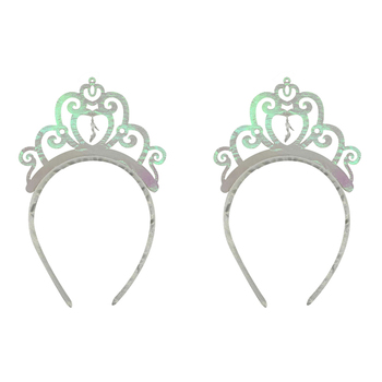 2PK Disney Princess Cinderella Iridescent Plastic Headband Tiara Kids Costume