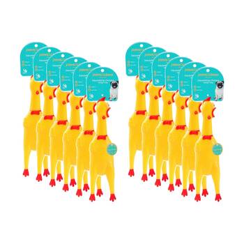 12PK Paws and Claws Squawking Vinyl Chicken 28cm Engaging Interactive Play