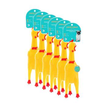 6PK Paws and Claws Squawking Vinyl Chicken 28cm Engaging Interactive Play