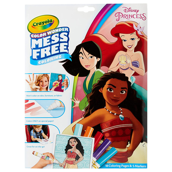 Crayola Colour Wonder Mess Free Colouring Pages w/Marker Disney Princess 3+