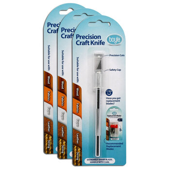 3x Boyle Precision Craft Knife Arts/Hobby Cutting Tool w/ Safety Cap