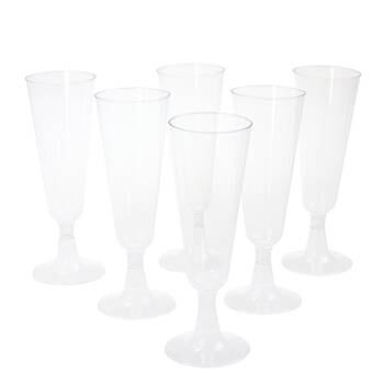 6PK Lemon & Lime 130ml Plastic Champagne Flutes