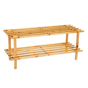 Boxsweden 2 Tier Wooden Shoe Rack