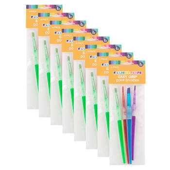 8x 4pc Kaleidoscope Easy Grip Paint Brush Set Kids Art Drawing Stationery 3y+