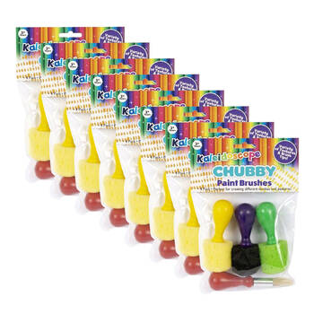 8x 4pc Kaleidoscope Chubby Paint Brush Set Kids Art Drawing Stationery 3y+