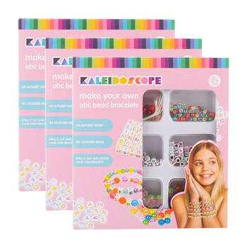 3PK Kaleidoscope Make Your Own ABC Bead Bracelet Kids Art Craft 5y+