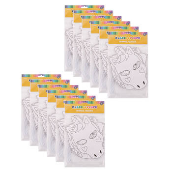 12x 5pc Kaleidoscope Paper Animal Masks Kids/Children Art Craft Imaginative Play 3y+