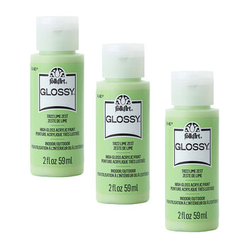 3PK Plaid FolkArt 59ml Glossy Art Acrylic Paint - Lime Zest