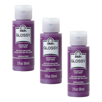 3PK Plaid FolkArt 59ml Glossy Art Acrylic Paint - Deep Plum