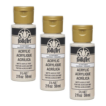 3PK Plaid FolkArt Premium 59ml Acrylic Paint Matt Finish - Parchment