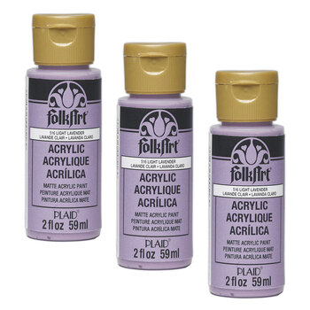 3PK Plaid FolkArt Premium 59ml Acrylic Paint Matt Finish - Light Lavender