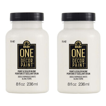 2PK Plaid FolkArt 236ml One Decor Paint Eggshell Finish - Farmhouse White