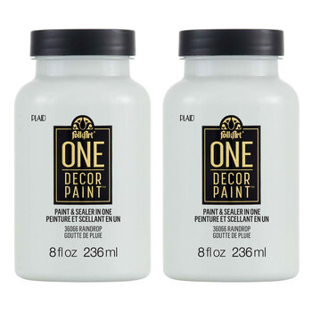 2PK Plaid FolkArt 236ml One Decor Paint Eggshell Finish - Raindrop