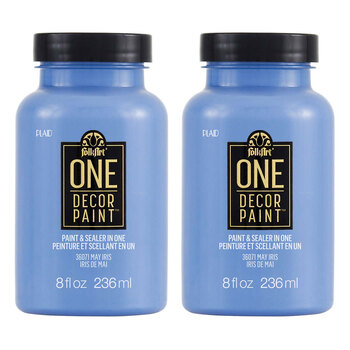 2PK Plaid FolkArt 236ml One Decor Paint Eggshell Finish - May Iris