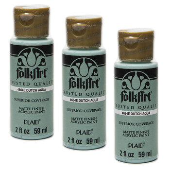 3PK Plaid FolkArt Premium 59ml Acrylic Paint Matt Finish - Dutch Aqua
