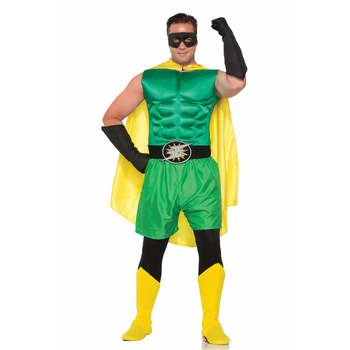 Hero Muscle Chest Sleeveless Men's Superhero Adult One Size - Green