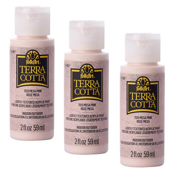 3PK Plaid FolkArt Terra Cotta 59ml Acrylic Paint - Mesa Pink