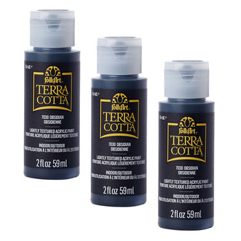 3PK Plaid FolkArt Terra Cotta 59ml Acrylic Paint - Obsidian