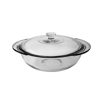 Anchor Hocking Fire King 25cm/2L Glass Round Casserole w/ Cover - Clear