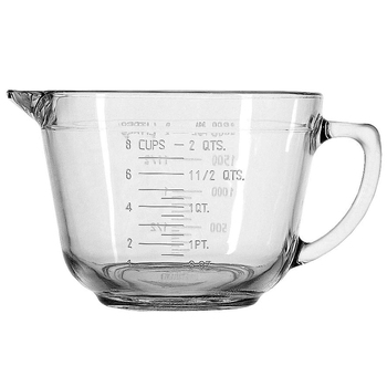 Anchor Hocking 2L/8-Cup Glass Batter Bowl Measuring Jug - Clear