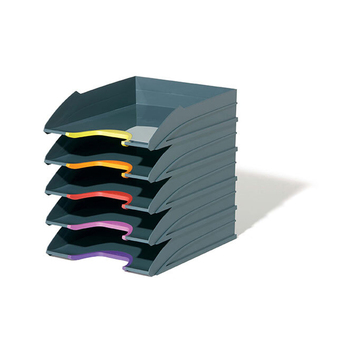 Durable Varicolor Letter Trays Set Office File Organiser