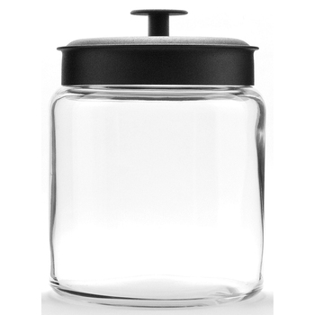 Anchor Hocking 1.9L Montana Glass Jar w/ Black Lid 