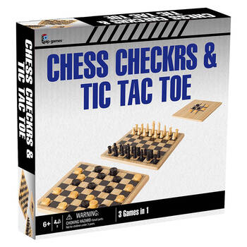 Pip Games Kids Game Chess Checkers & Tic Tac Toe