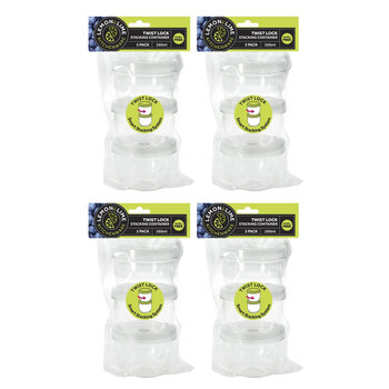 4PK Lemon & Lime Twist-Lock Stacking Containers 3Pc 260Ml