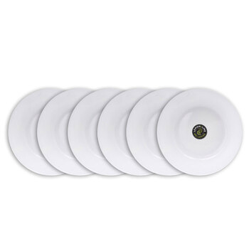 6PK Lemon & Lime 19.5cm Melamine Side Plate Round - White 