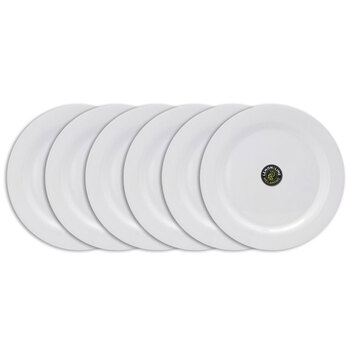 6PK Lemon & Lime 27.5cm Melamine Dinner Plate Round - White 