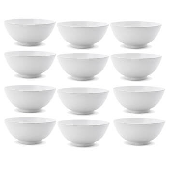 12PK Lemon & Lime 17.5cm Melamine Round Serving Bowl - White