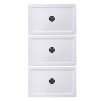 3PK Lemon & Lime Melamine Serving Tray Lge 48.5X30cm White