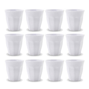 12PK Lemon Lime Melamine Cup Tumbler 300ml - White