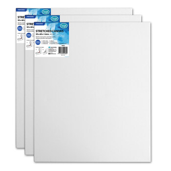 3x Boyle Thin Edge 50x60cm/20x24" Blank Stretched Canvas 280gsm