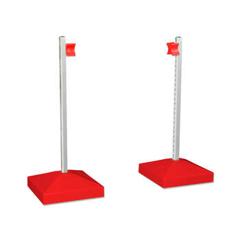 2pc AgBoss Equestrian Jump Wing Keyhole Square Base and Cup 1.8m Red