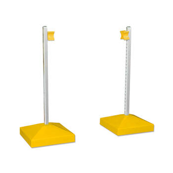 2pc AgBoss Equestrian Jump Wing Keyhole Square Base and Cup 1.8m Yellow