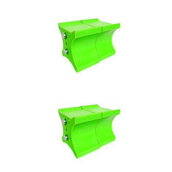 2x 2pc AgBoss Equestrian Show Jumping Keyhole Jump Cup Inserts Lime