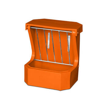 AgBoss Equine and Livestock Hay Rack Feeder With Lid 66x57cm Orange