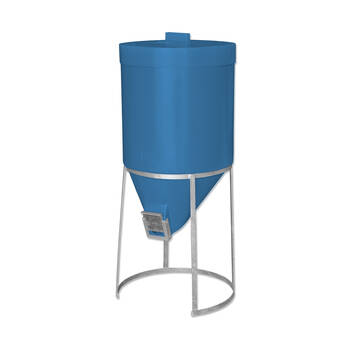 2pc AgBoss Industrial and Livestock Mini Silo with Lid Gal Stand 200L Teal