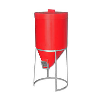 2pc AgBoss Industrial and Livestock Mini Silo with Lid Gal Stand 200L Red