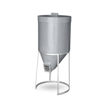 2pc AgBoss Industrial and Livestock Mini Silo with Lid Gal Stand 200L Grey