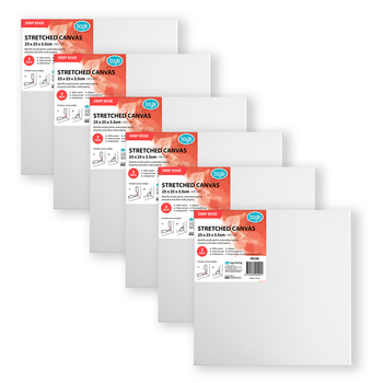 2x 3PK Boyle Deep Edge 25x25cm/10x10" Stretched Canvas 280gsm