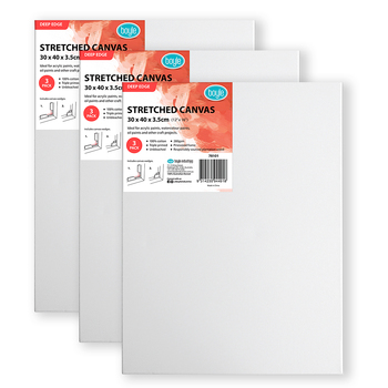 3PK Boyle Deep Edge 30x40cm/12x16" Stretched Canvas 280gsm
